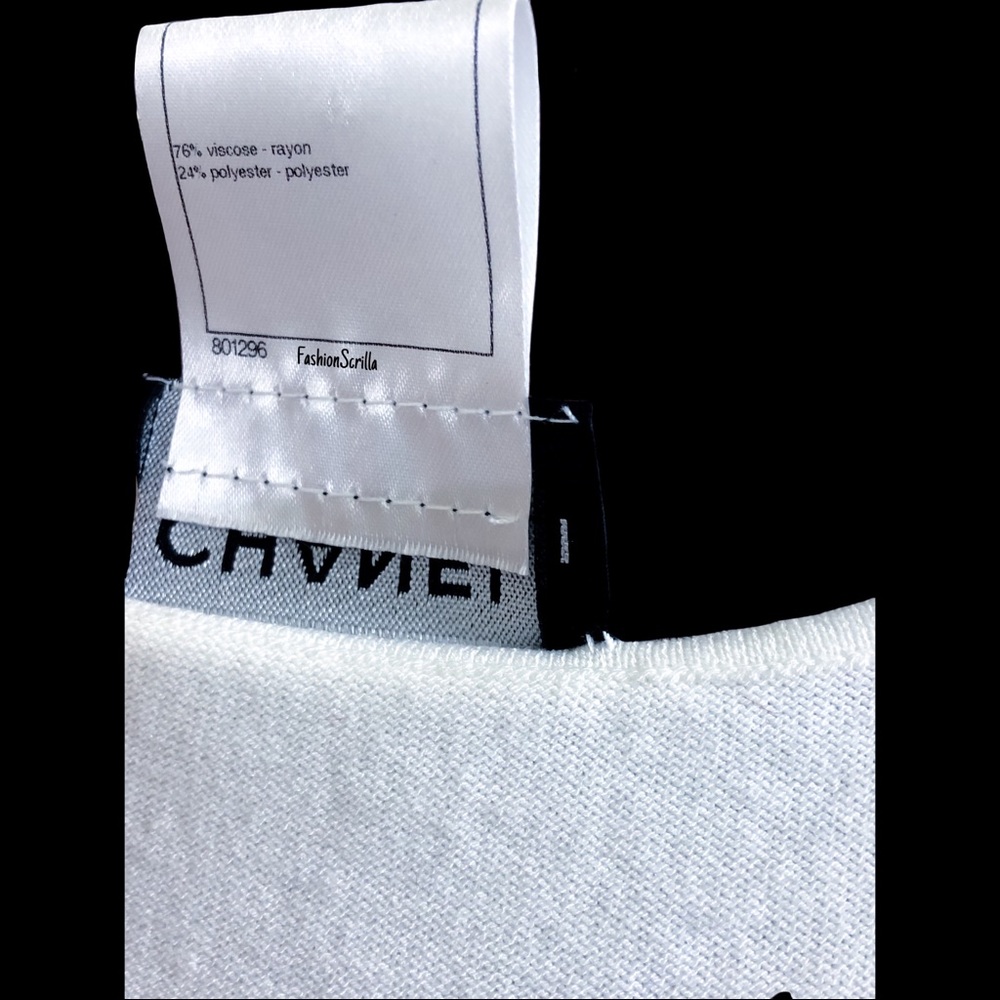 Chanel Vintage CC Logo White Sleeveless Bodycon Mini Dress - Picture 8 of 11